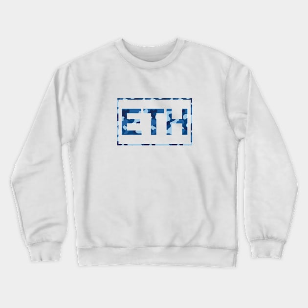 Ethereum Blue Camo Crewneck Sweatshirt by felixbunny